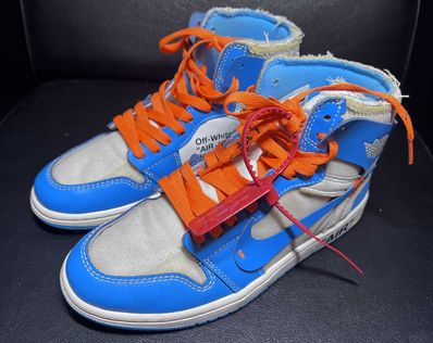 Off-White × Nike Air Jordan 1 High UNC "White/Dark Powder Blue"