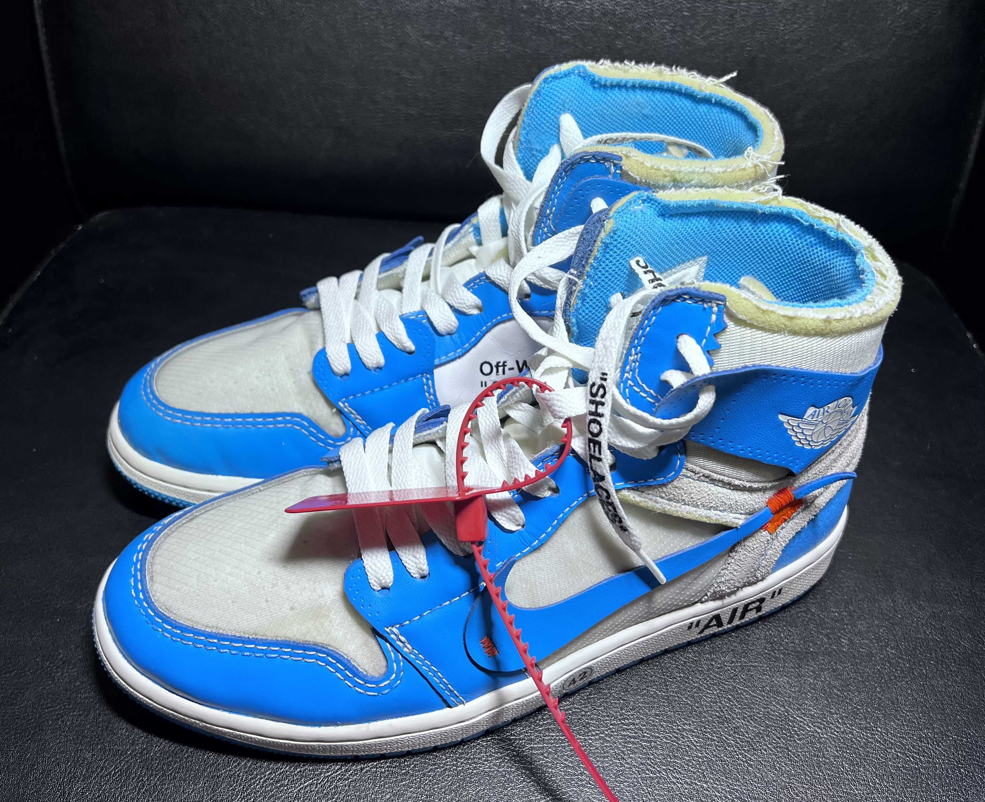 Off-White × Nike Air Jordan 1 High UNC "White/Dark Powder Blue"