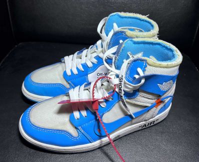 Off-White × Nike Air Jordan 1 High UNC "White/Dark Powder Blue"