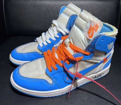 Off-White × Nike Air Jordan 1 High UNC "White/Dark Powder Blue"
