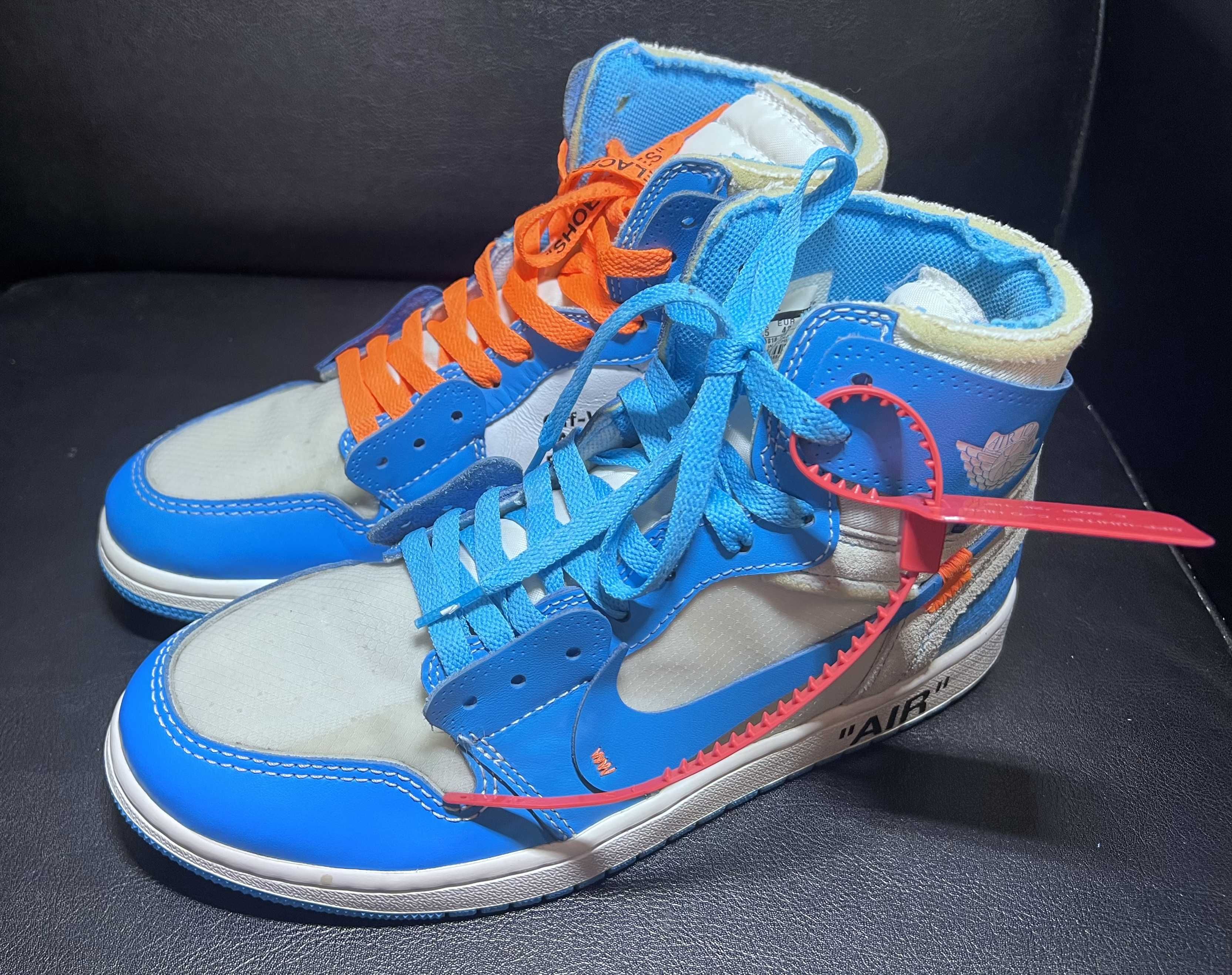 Off-White × Nike Air Jordan 1 High UNC "White/Dark Powder Blue"