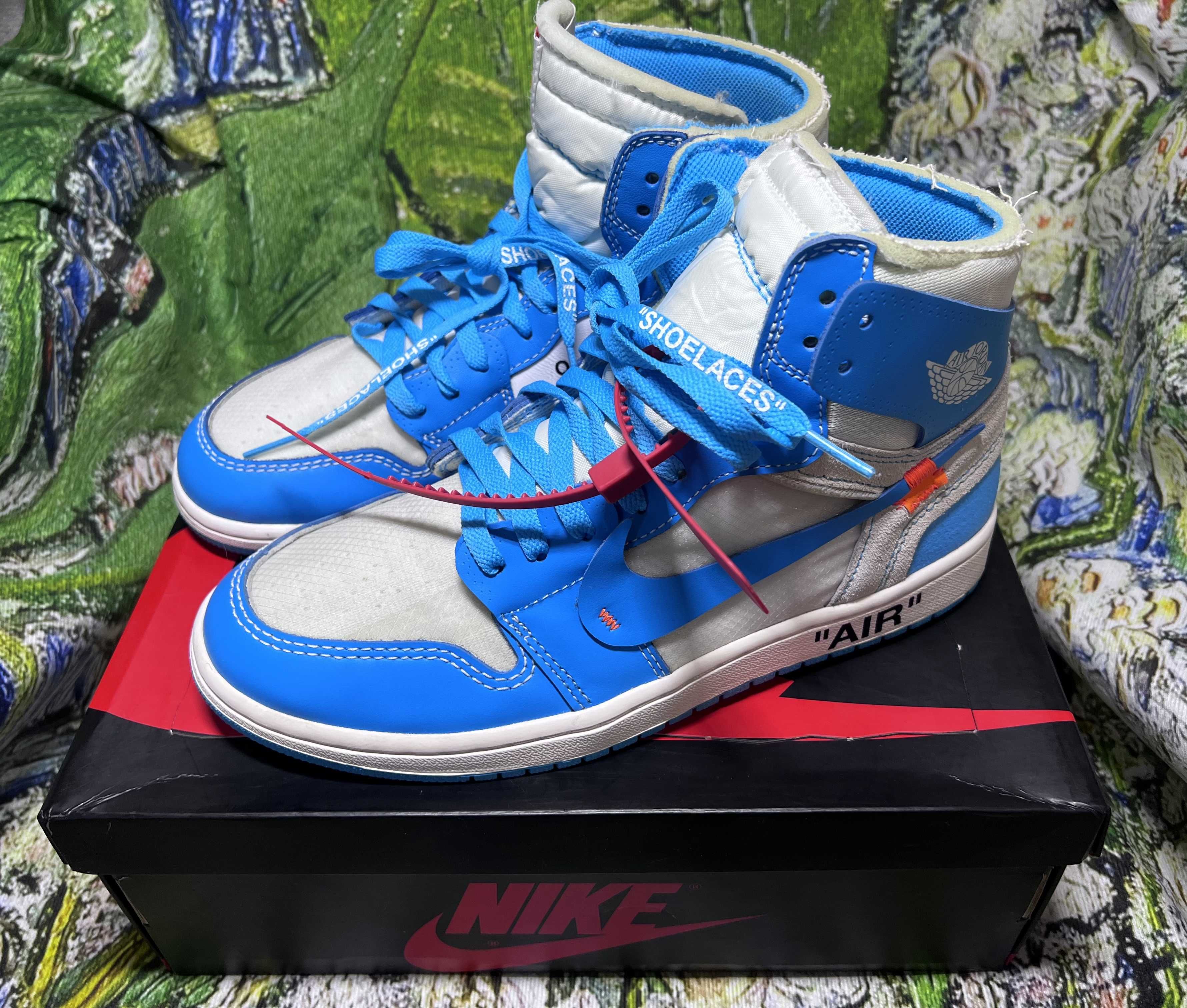 Off-White × Nike Air Jordan 1 High UNC "White/Dark Powder Blue"