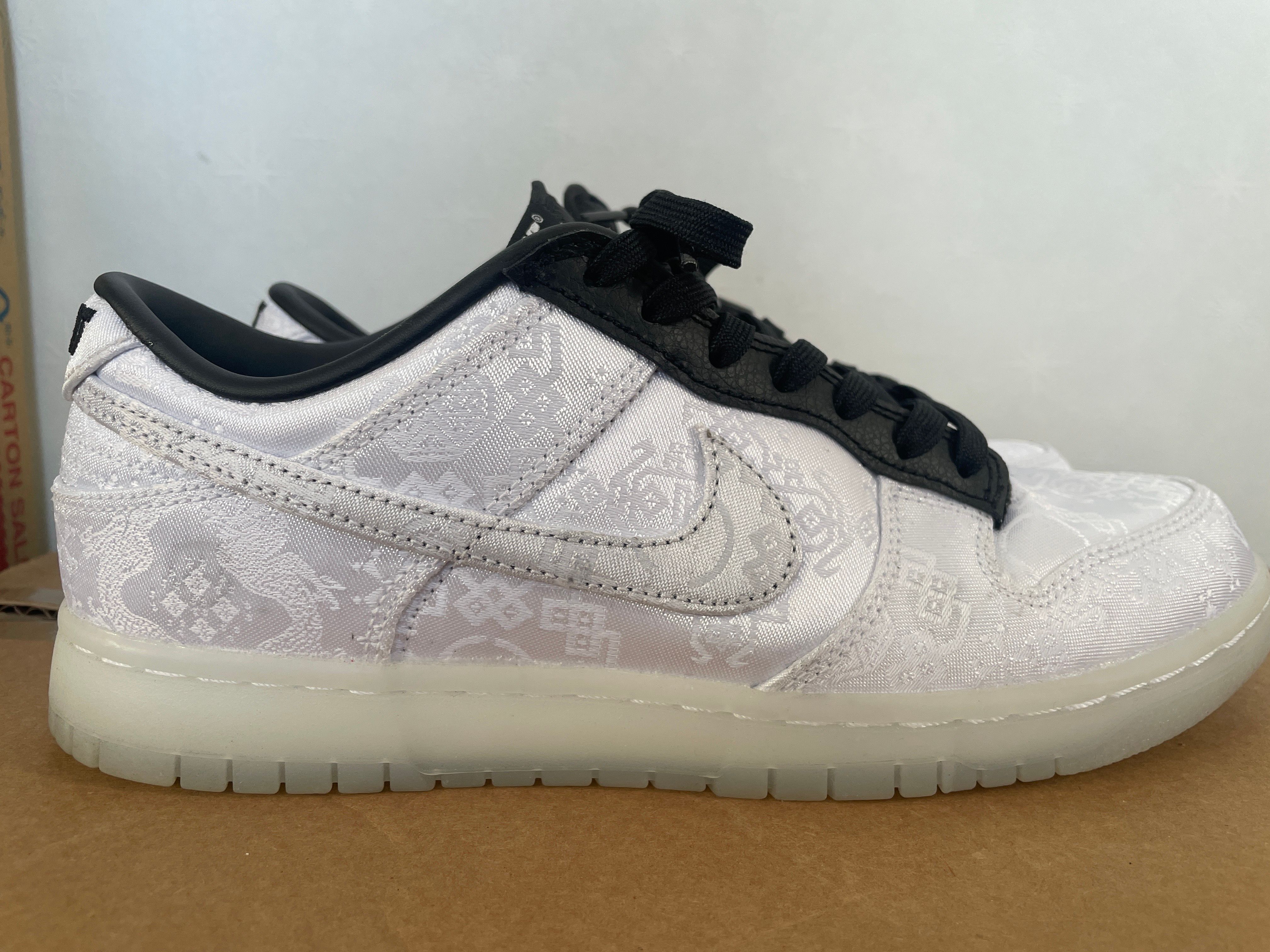 CLOT × Fragment × Nike Dunk Low "Black and White"