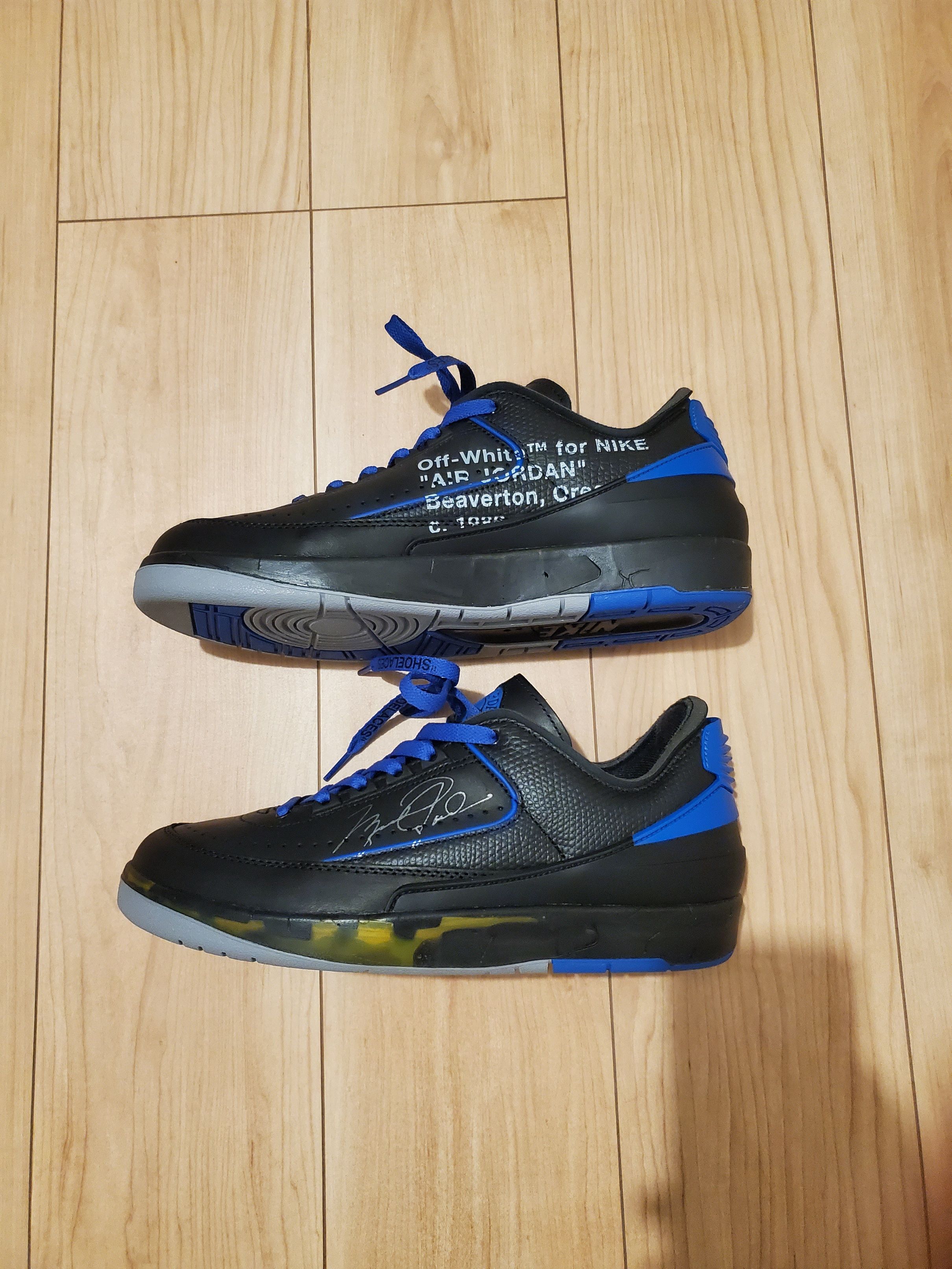 Off-White × Nike Air Jordan 2 Low "Black and Varsity Royal"