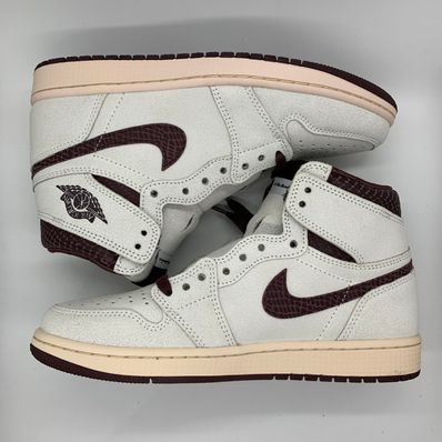 A Ma Maniere × Nike Air Jordan 1 Retro High OG "Sail and Burgundy"