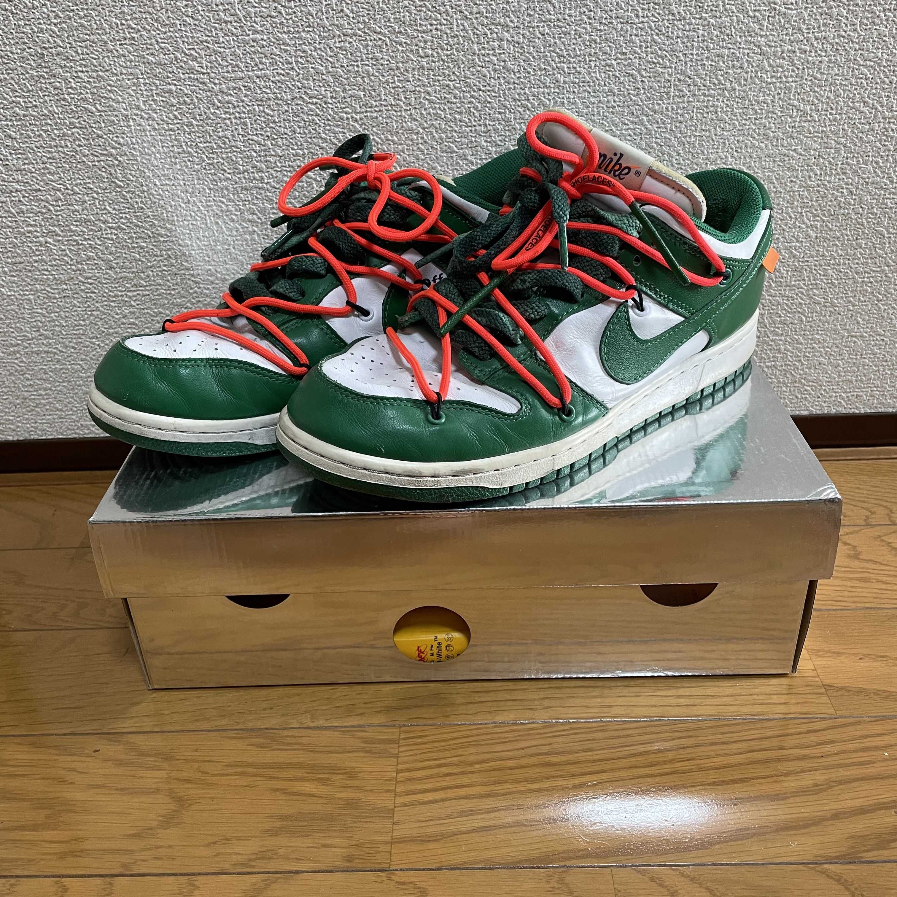 Off-White × Nike Dunk Low "White/Pine Green"