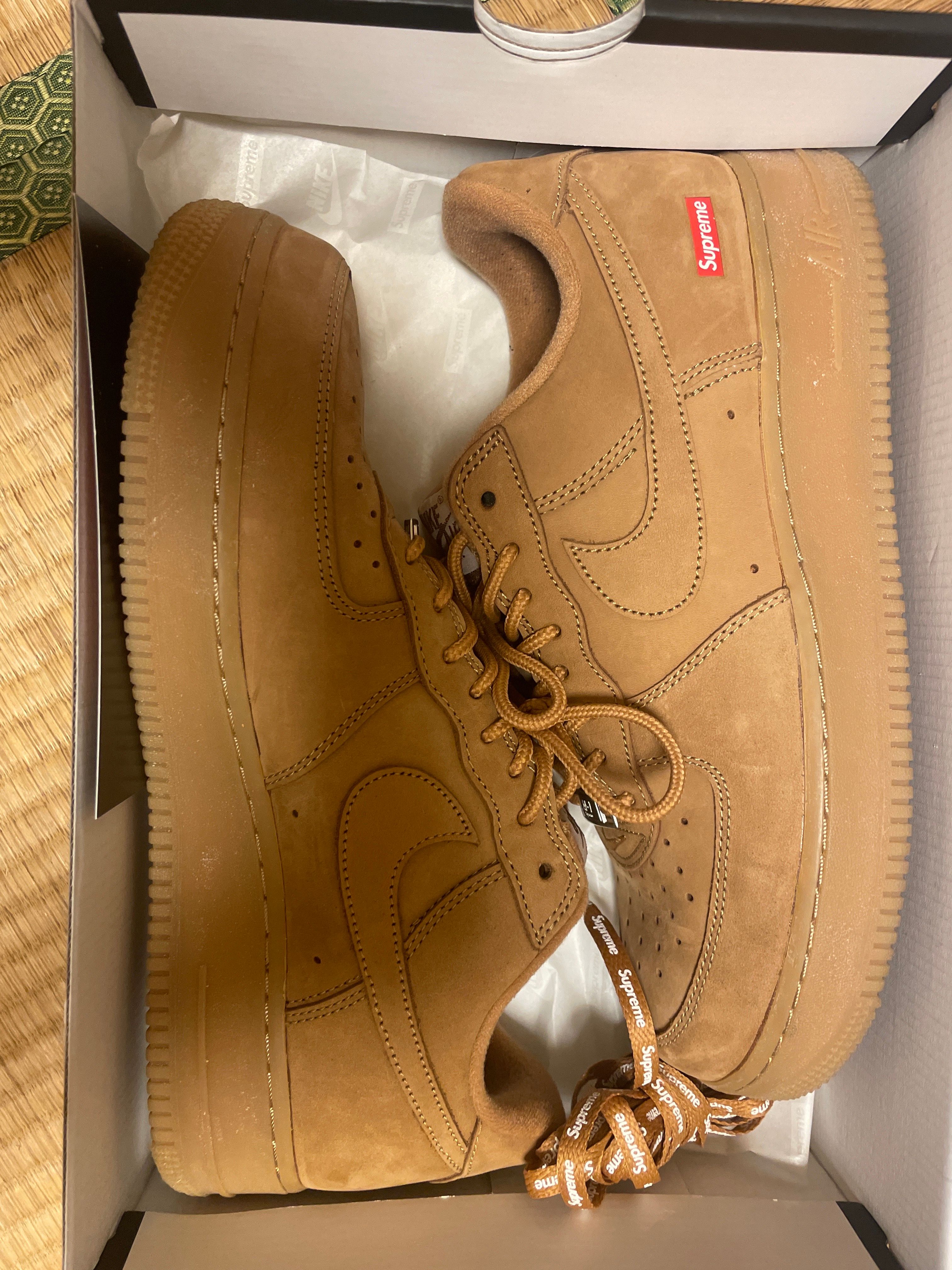 Supreme × Nike Air Force 1 Low "Flax/Wheat"