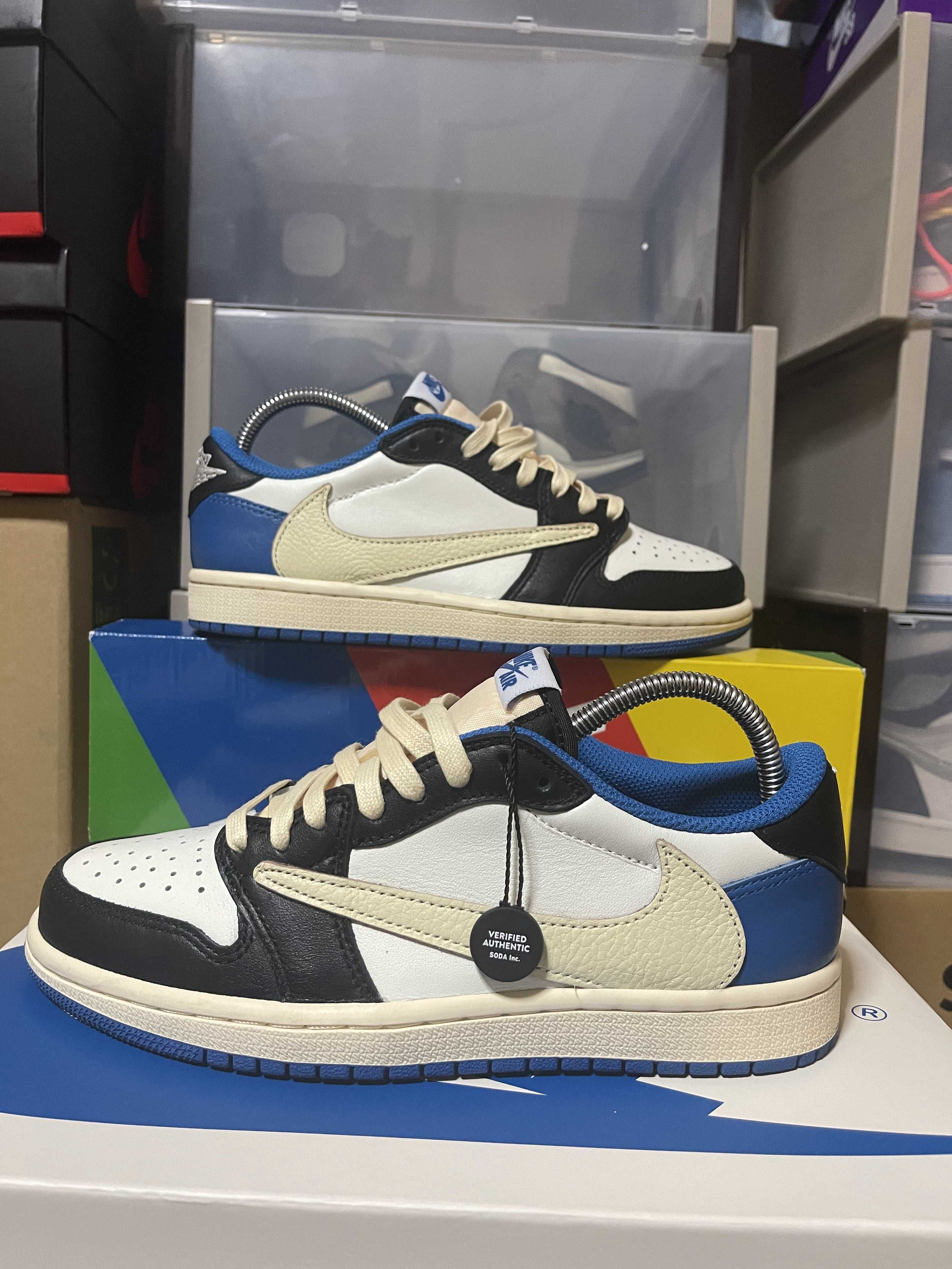 Travis Scott × fragment design × Nike Air Jordan 1 Low OG SP "Military Blue"