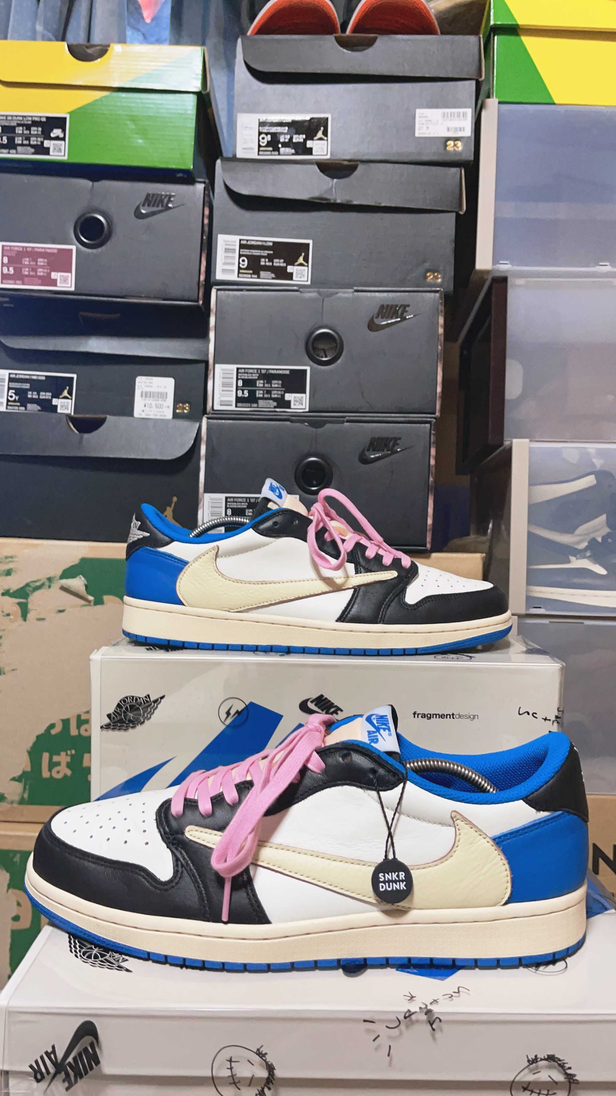 Travis Scott × fragment design × Nike Air Jordan 1 Low OG SP "Military Blue"