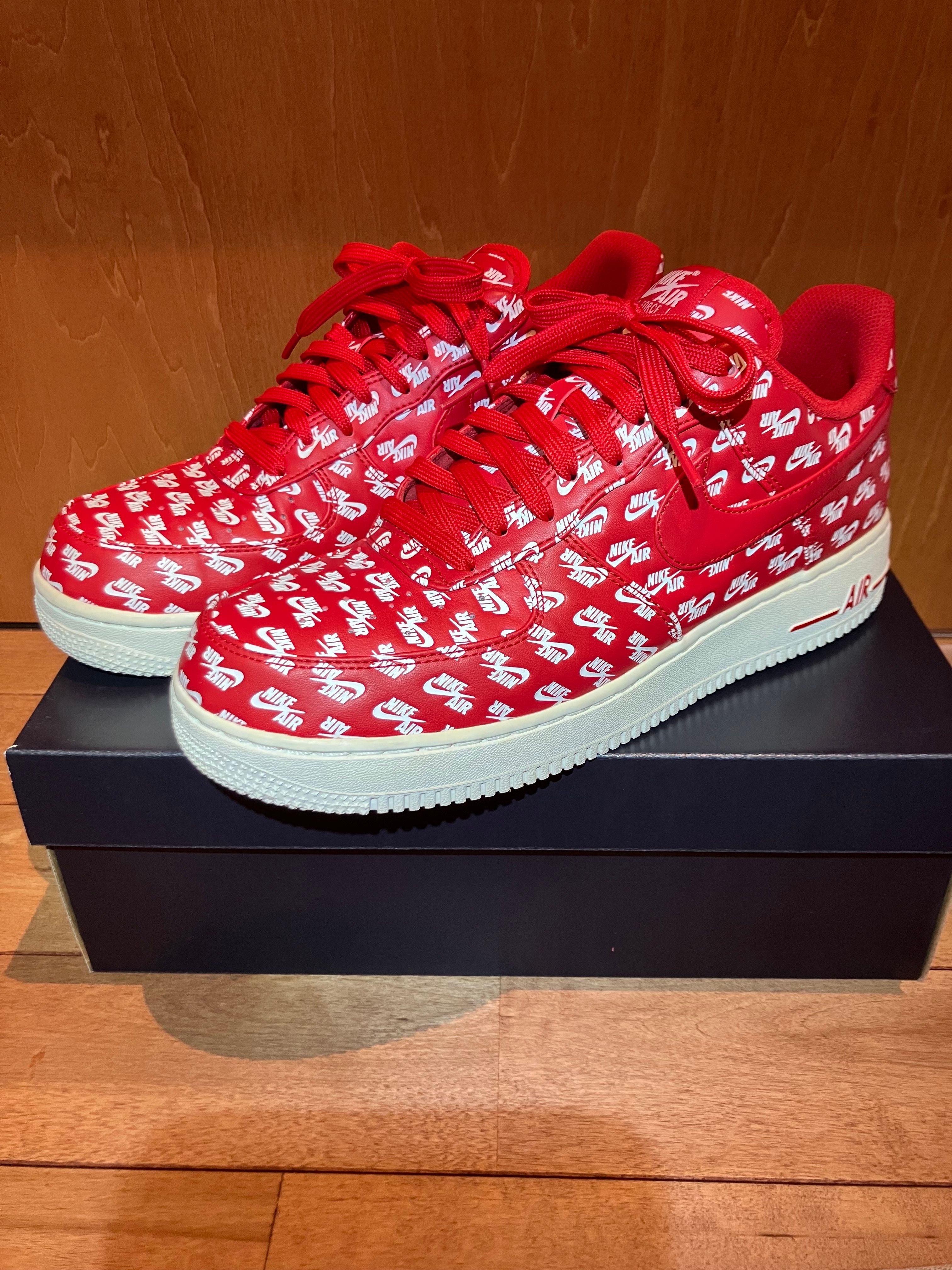 NIKE AIR FORCE 1 LOW ALL OVER LOGO RED