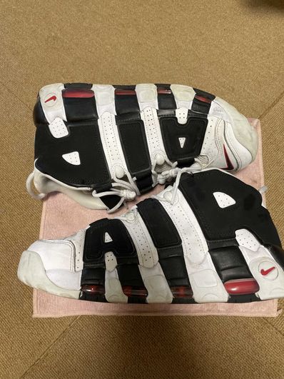 NIKE AIR MORE UPTEMPO "WHITE/BLACK/UNIVERSITY RED"(2020)