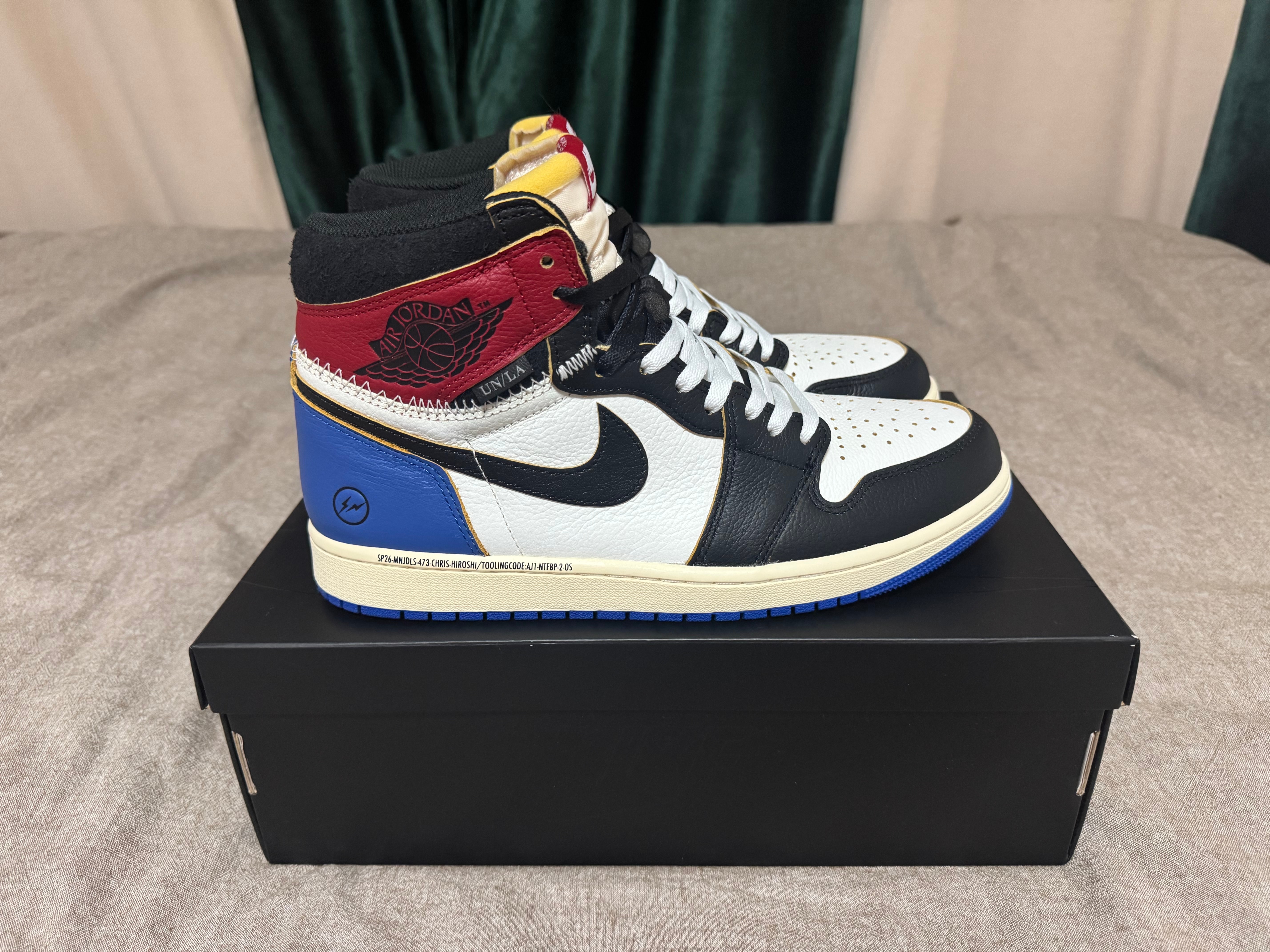 fragment design × UNION × Nike Air Jordan 1 High OG "Black/Varsity Red"