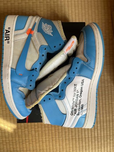 Off-White × Nike Air Jordan 1 High UNC "White/Dark Powder Blue"