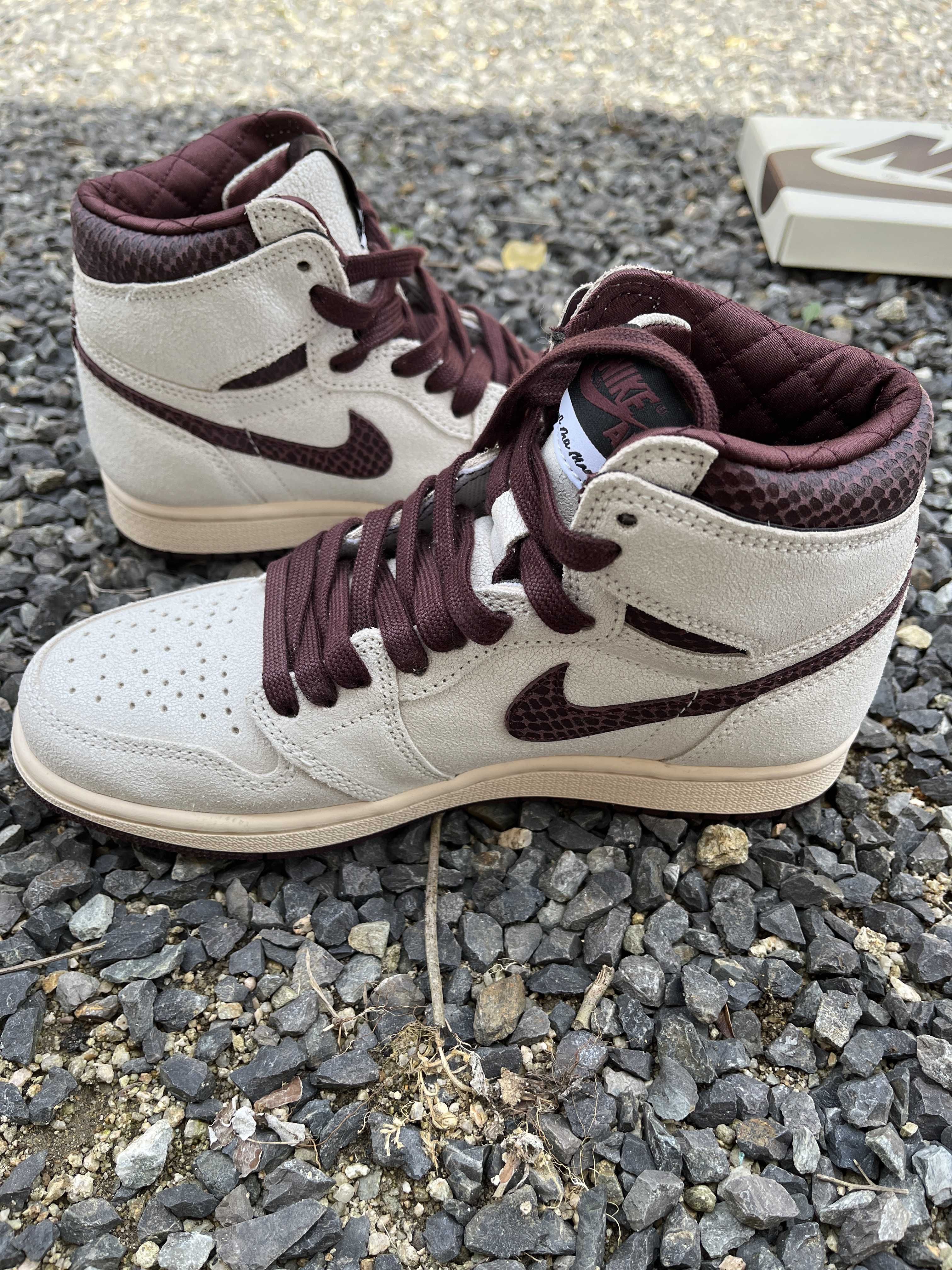 A Ma Maniere × Nike Air Jordan 1 Retro High OG "Sail and Burgundy"