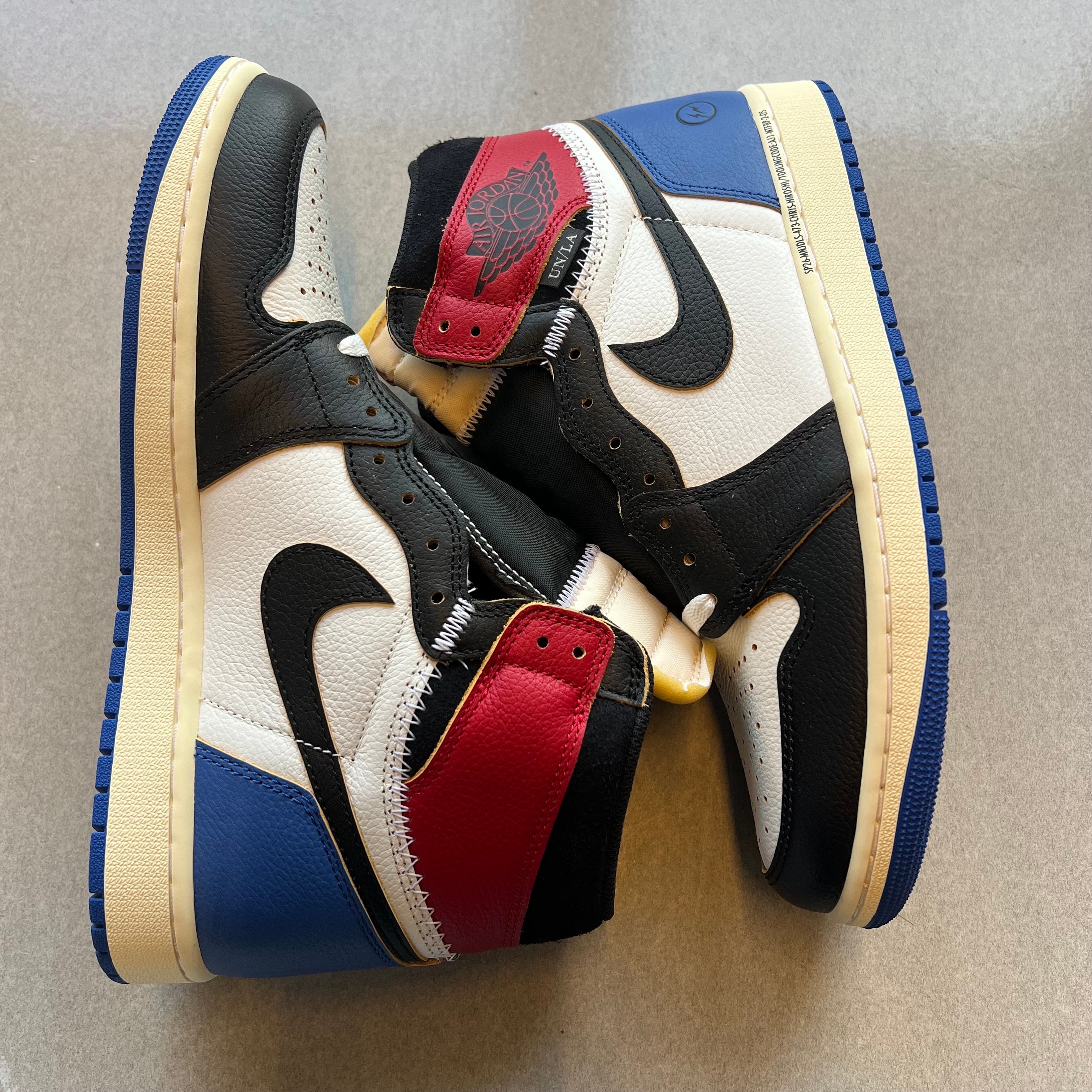 fragment design × UNION × Nike Air Jordan 1 High OG "Black/Varsity Red"