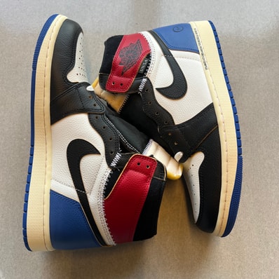 fragment design × UNION × Nike Air Jordan 1 High OG "Black/Varsity Red"