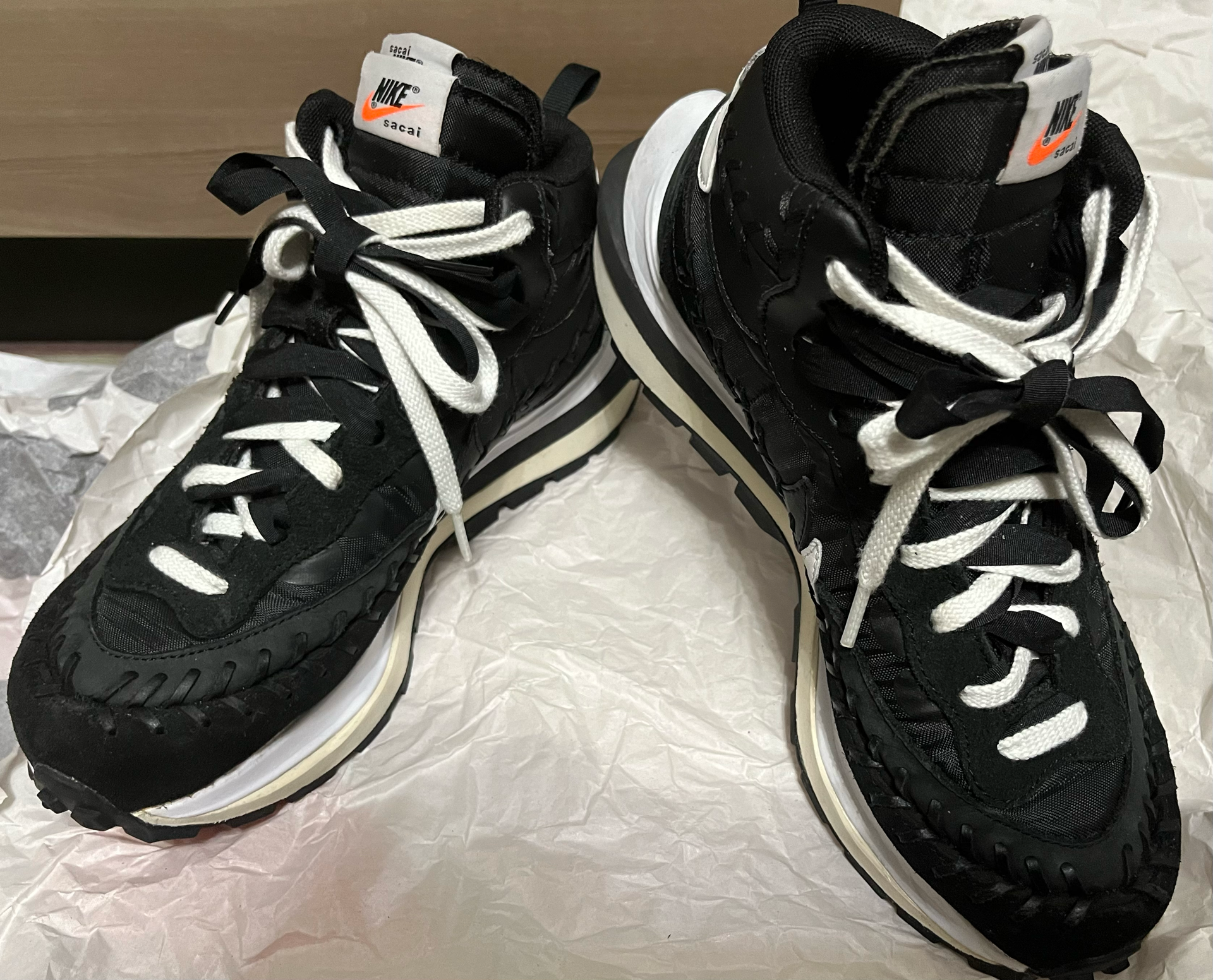 Jean-Paul Gaultier × sacai × Nike Vapor Waffle "Black/Black-White"
