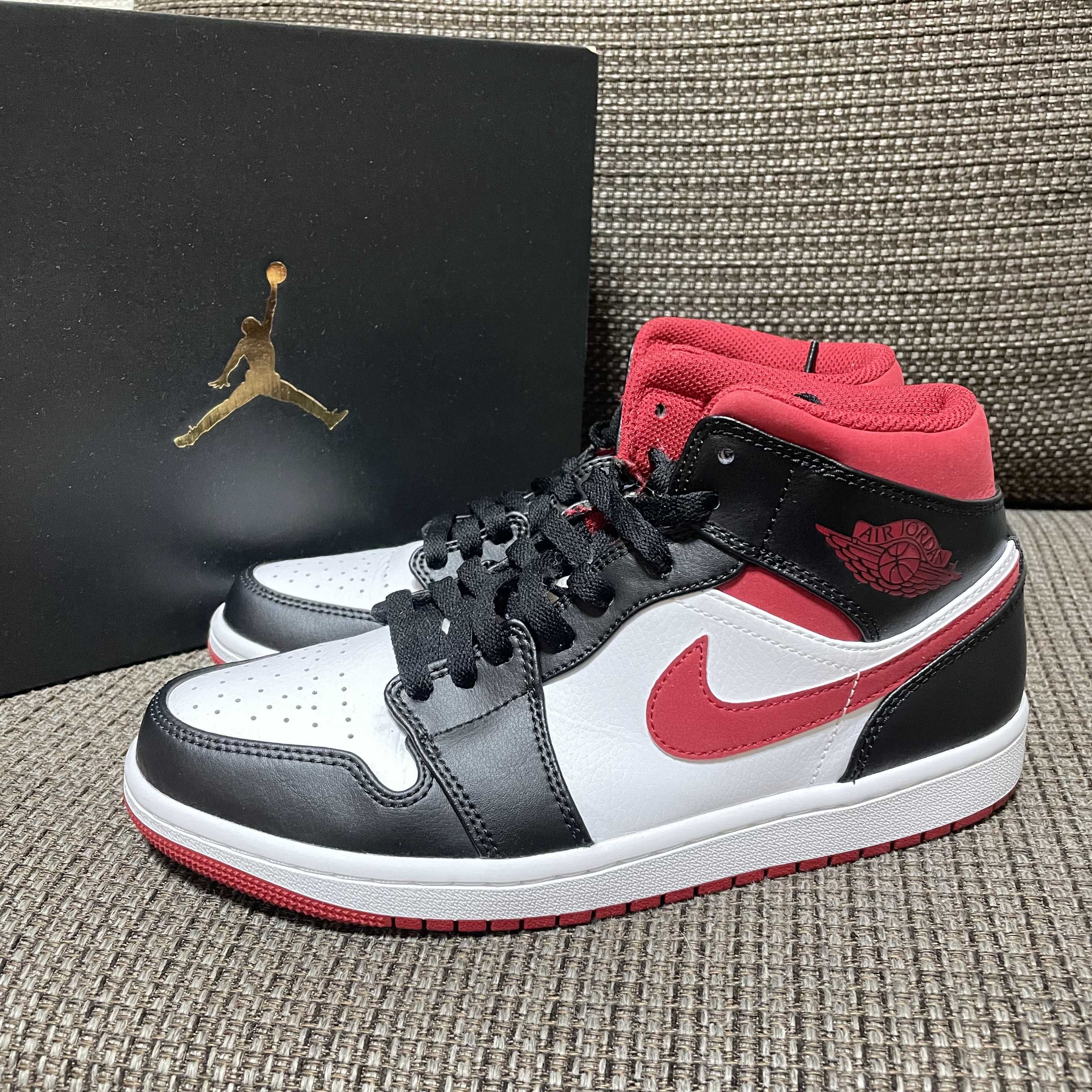 Nike Air Jordan 1 Mid "White/Gym Red Black"