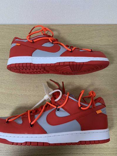 Off-White × Nike Dunk Low "University Red/Wolf Grey"