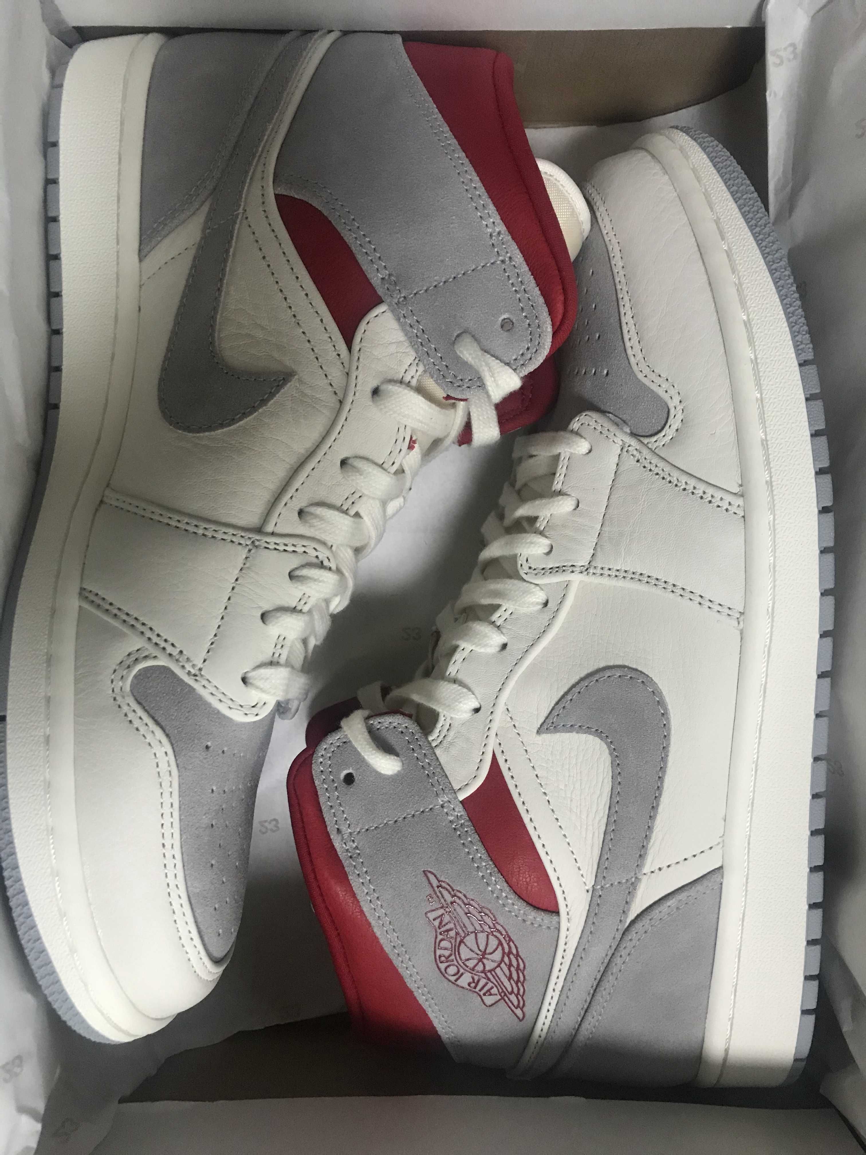 SNS×NIKE AIR JORDAN 1 MID "GREY/RED"