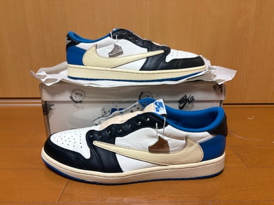 Travis Scott × fragment design × Nike Air Jordan 1 Low OG SP "Military Blue"