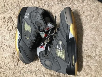 Off-White × Nike Air Jordan 5 "Black/Muslin/Fire Red"