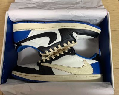Travis Scott × fragment design × Nike Air Jordan 1 Low OG SP "Military Blue"