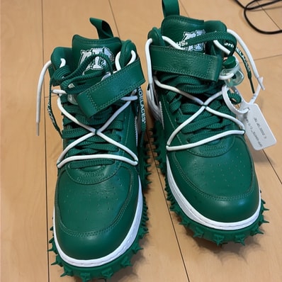 Off-White × Nike Air Force 1 Mid SP LTHR "Pine Green"