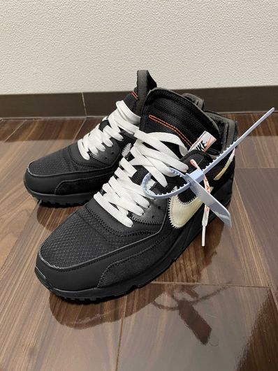 Off-White × Nike Air Max 90 "Black/Black-Cone-White"