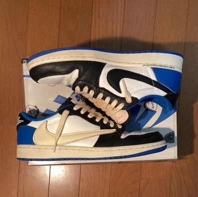 Travis Scott × fragment design × Nike Air Jordan 1 Low OG SP "Military Blue"