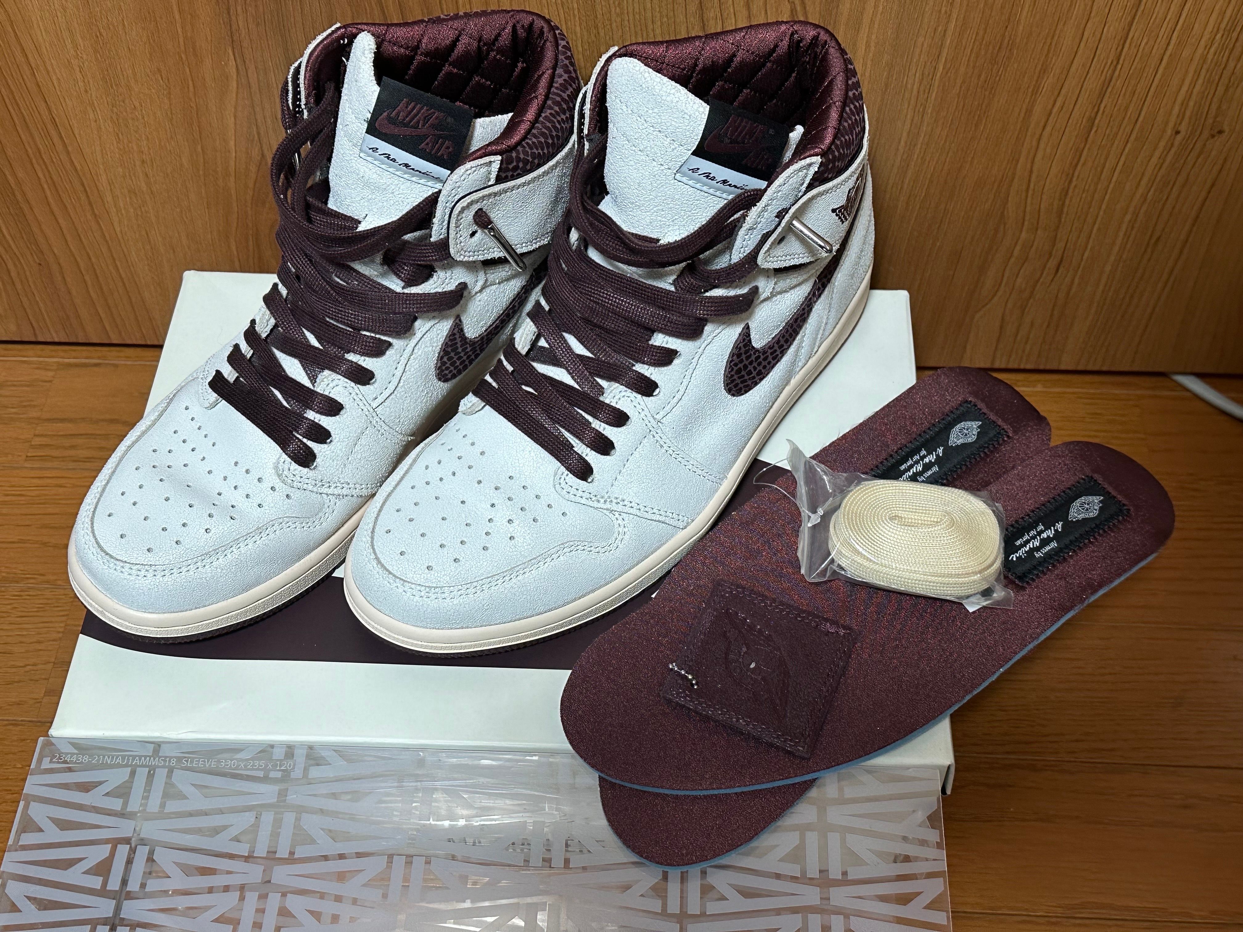 A Ma Maniere × Nike Air Jordan 1 Retro High OG "Sail and Burgundy"