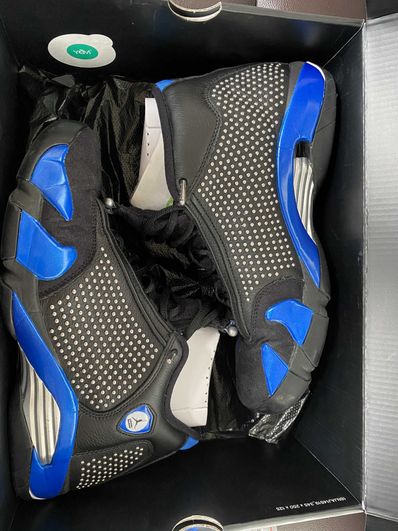 Supreme × Nike Air Jordan 14 Retro "Black/Varsity Royal/Chrome"