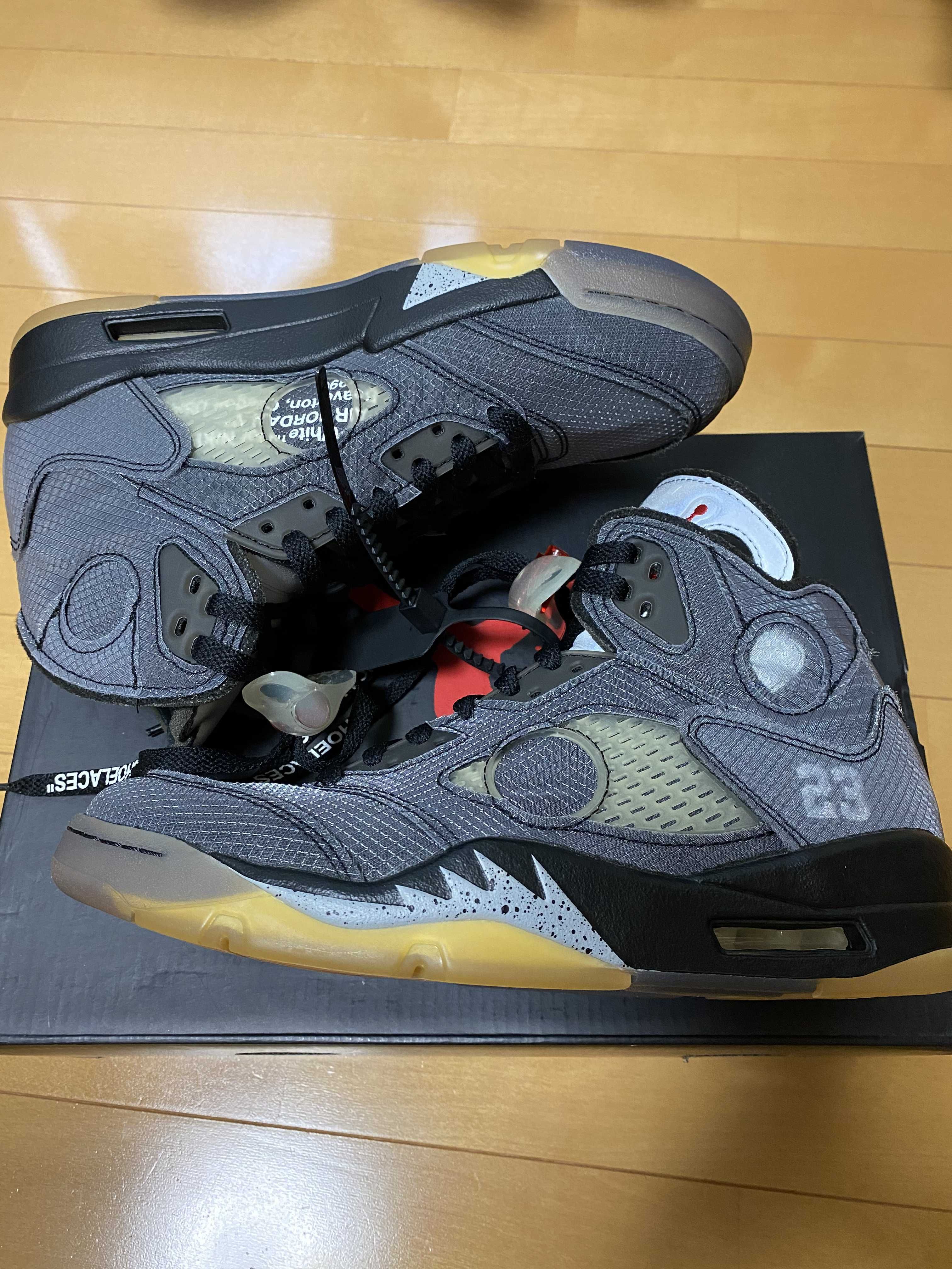 Off-White × Nike Air Jordan 5 "Black/Muslin/Fire Red"