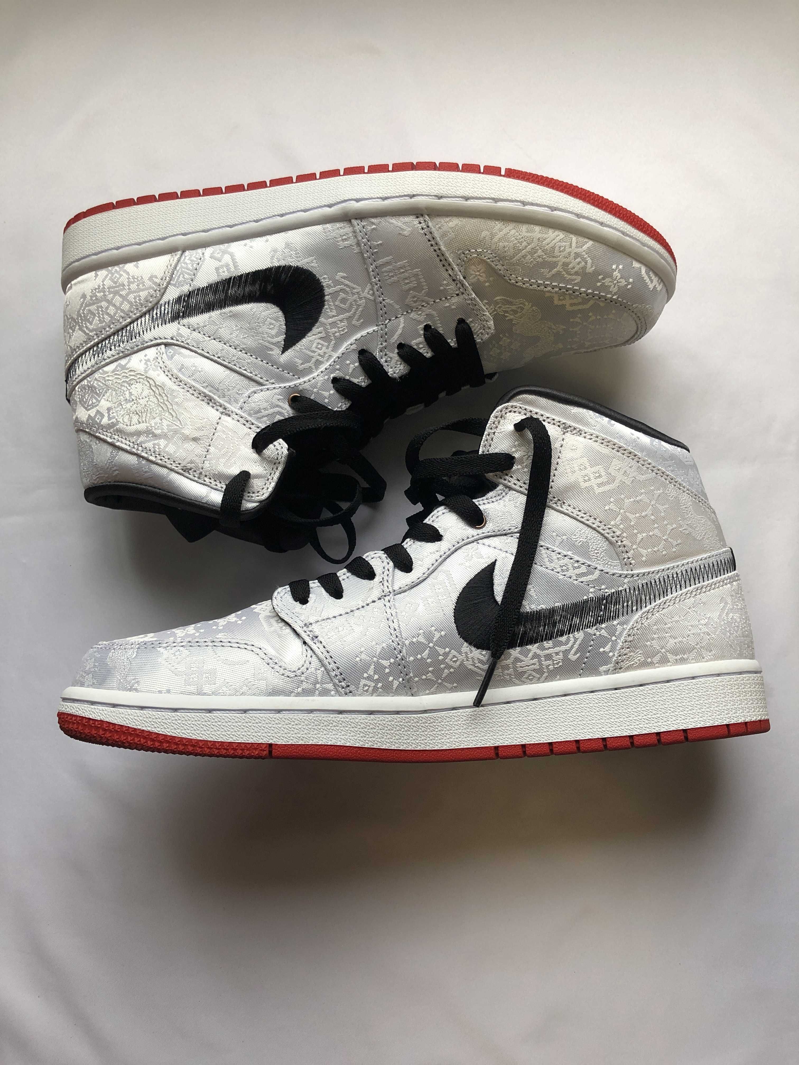 CLOT × Nike Air Jordan 1 Mid SE Fearless "White/Black/Red"