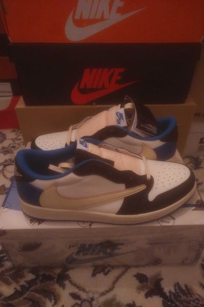 Travis Scott × fragment design × Nike Air Jordan 1 Low OG SP "Military Blue"