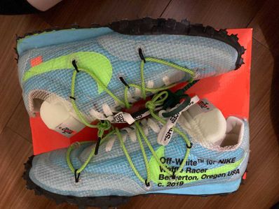 Off-White × Nike Women's Waffle Racer "Vivid Sky"