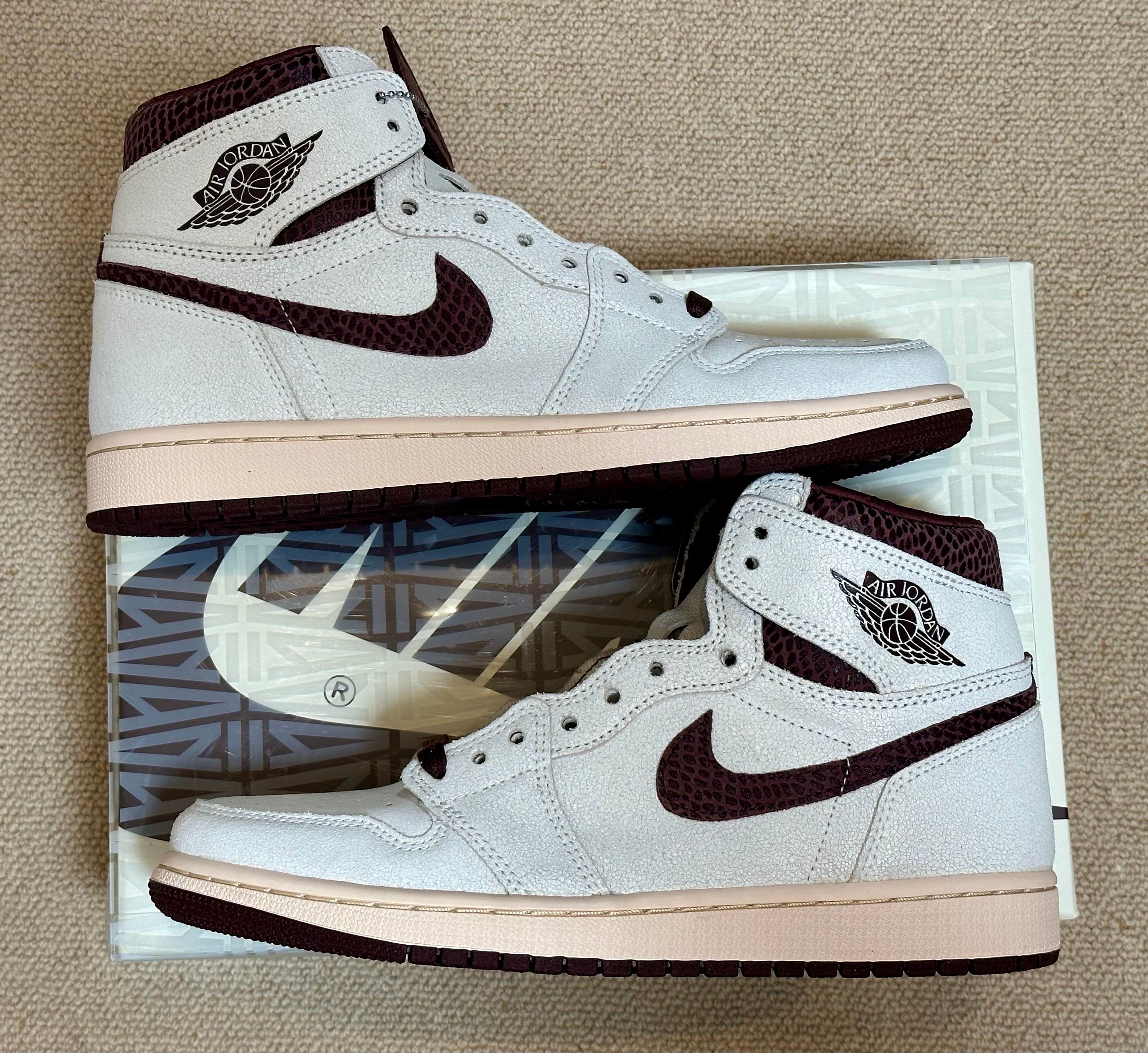 A Ma Maniere × Nike Air Jordan 1 Retro High OG "Sail and Burgundy"