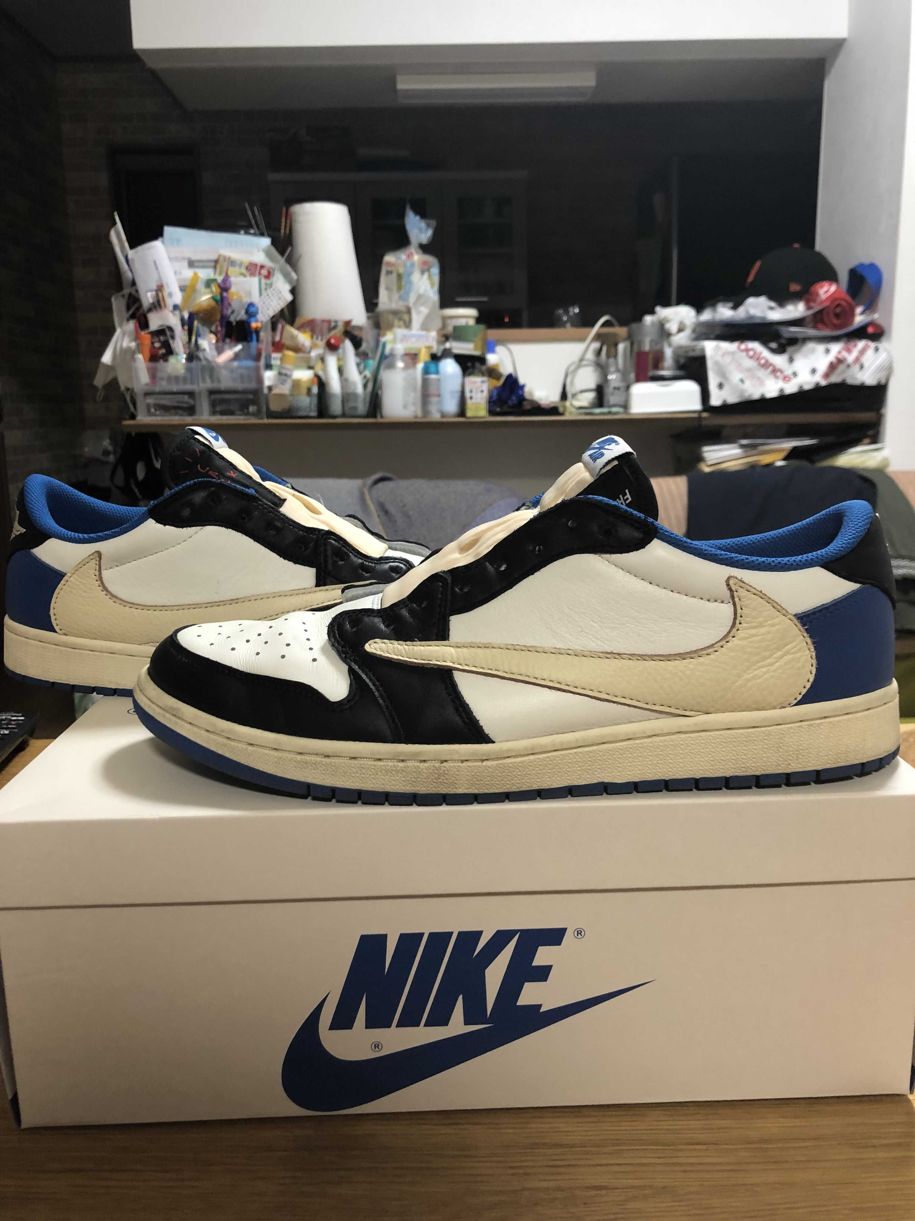 Travis Scott × fragment design × Nike Air Jordan 1 Low OG SP "Military Blue"