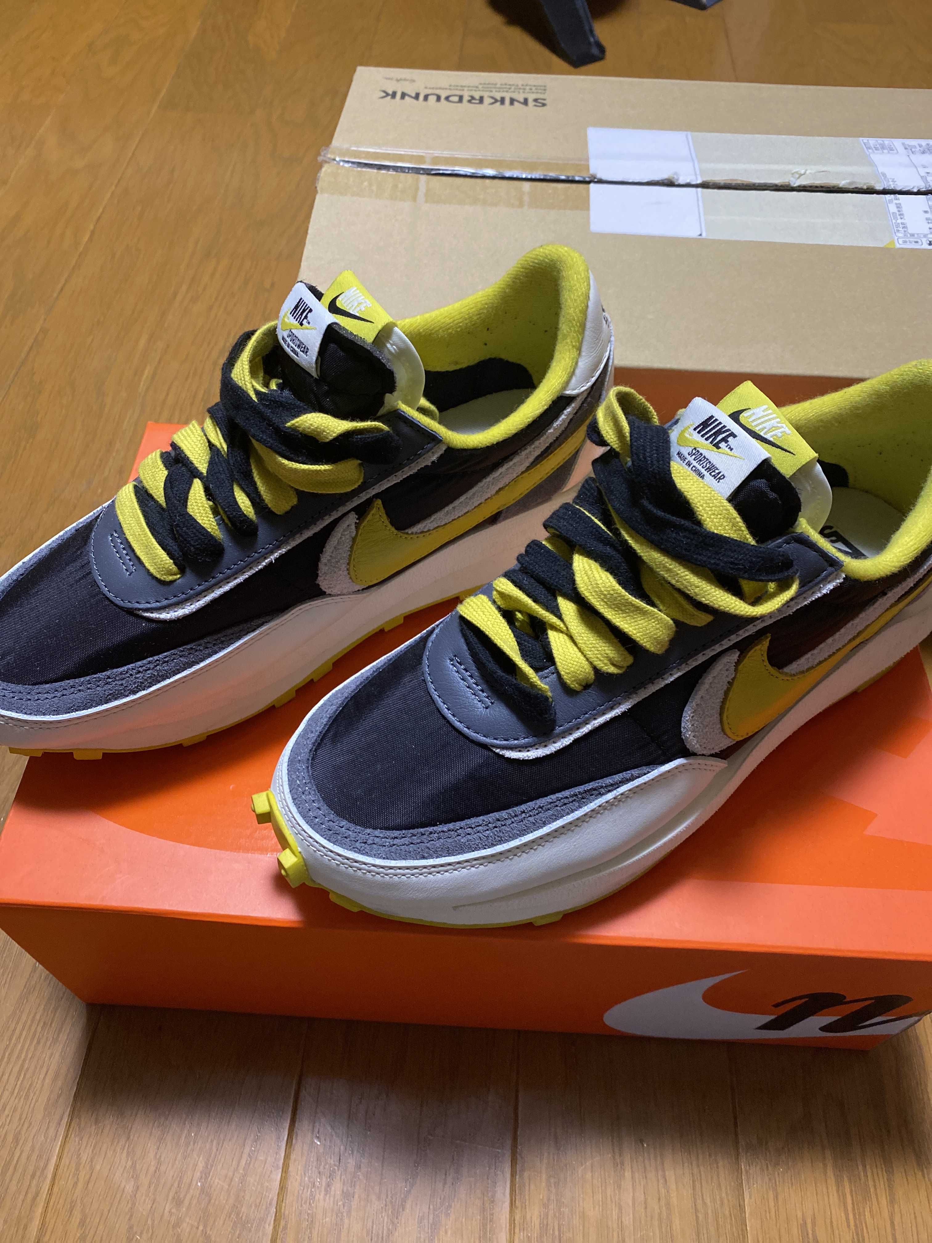 UNDERCOVER × sacai × Nike LD Waffle "Black/Sail-Dark Grey-Bright Citron"