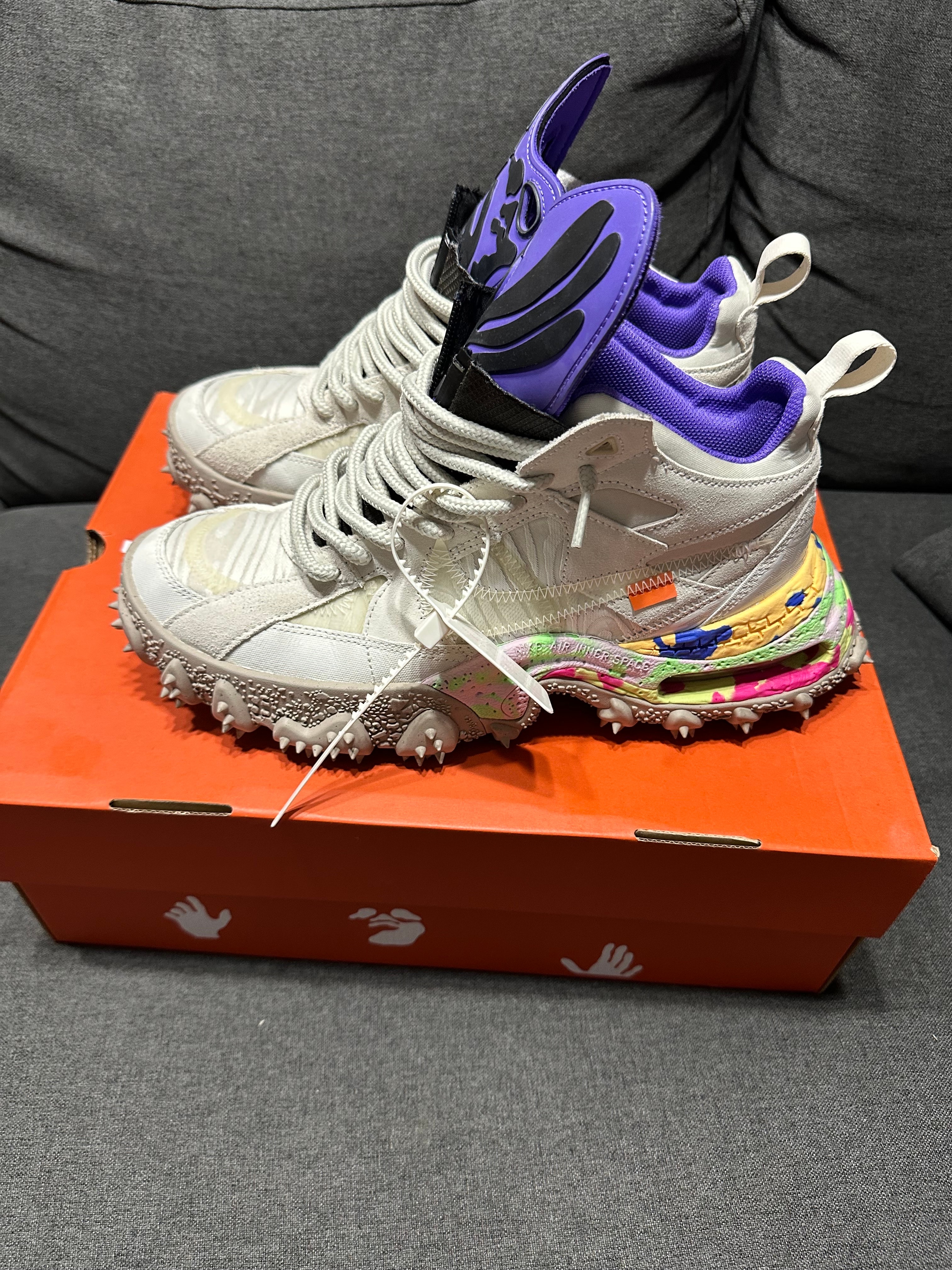 Off-White × Nike Air Terra Forma "Summit White and PSYCHIC PURPLE"