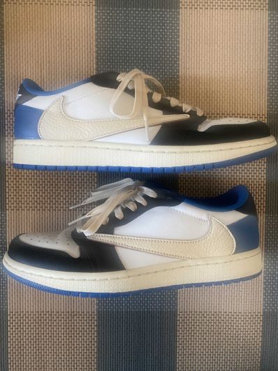 Travis Scott × fragment design × Nike Air Jordan 1 Low OG SP "Military Blue"