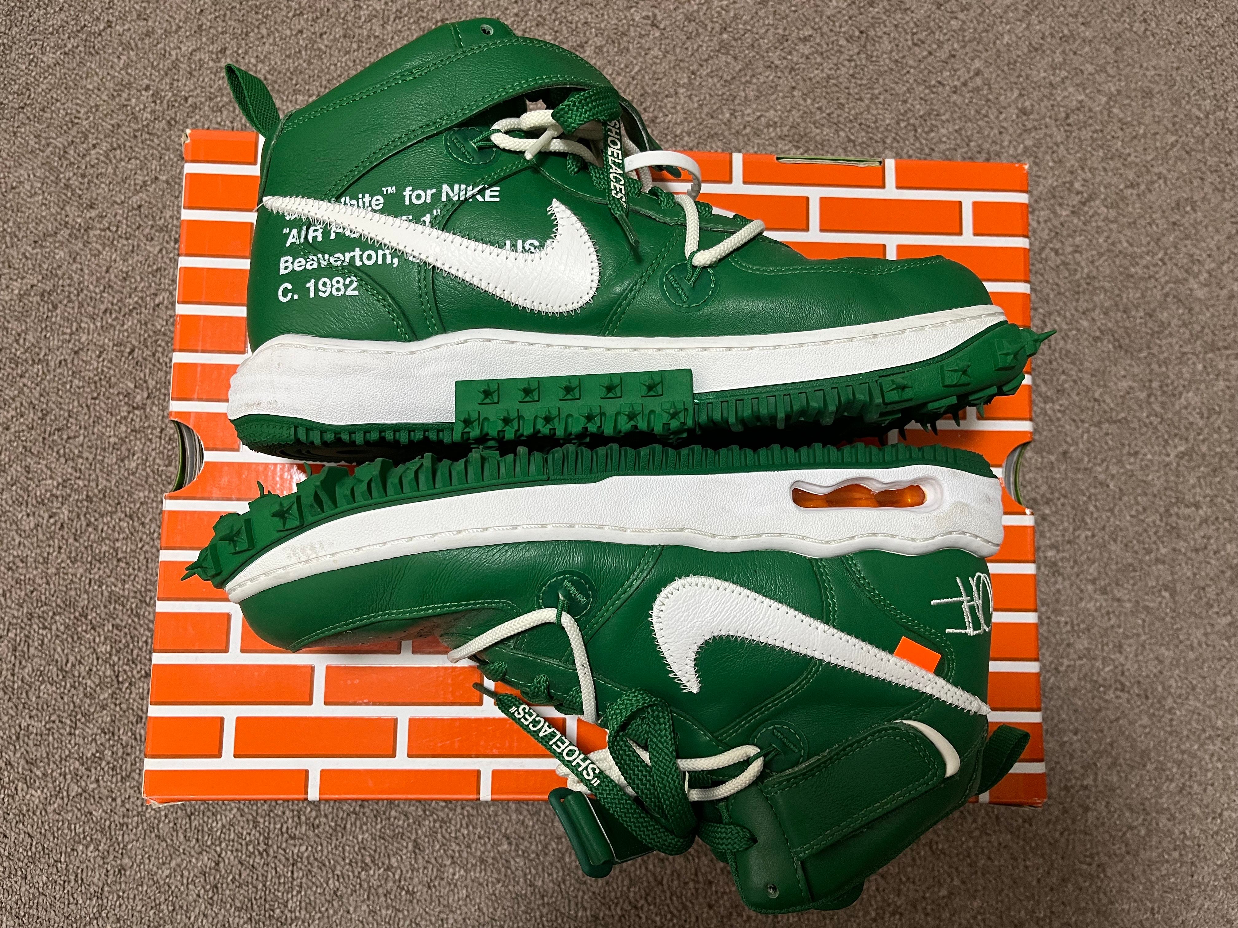 Off-White × Nike Air Force 1 Mid SP LTHR "Pine Green"