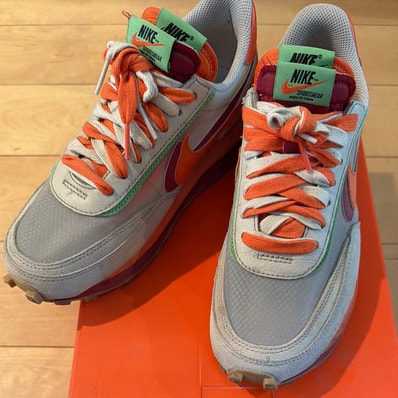 CLOT × Sacai × Nike LD Waffle "Orange Blaze"