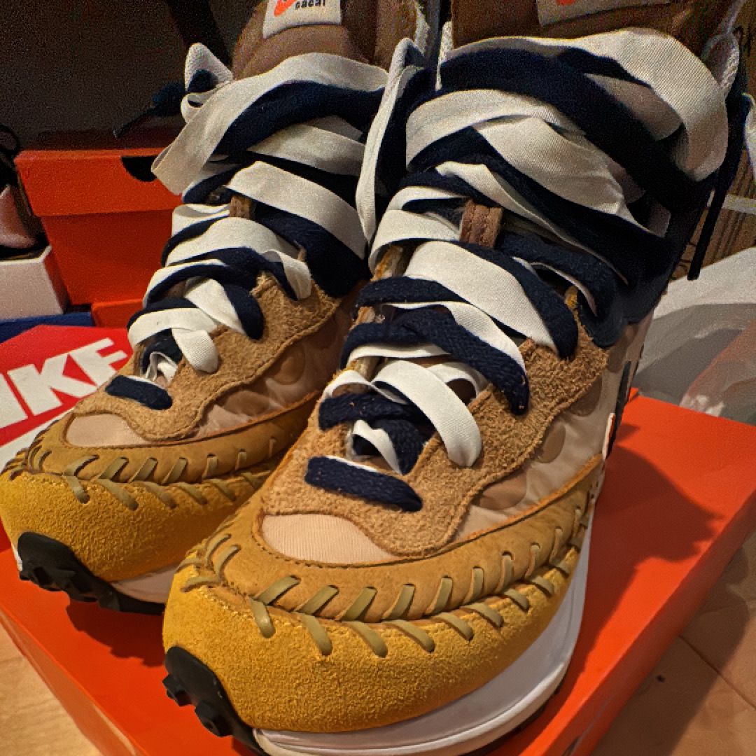 Jean-Paul Gaultier × sacai × Nike VaporWaffle "Sesame/Multi Color"