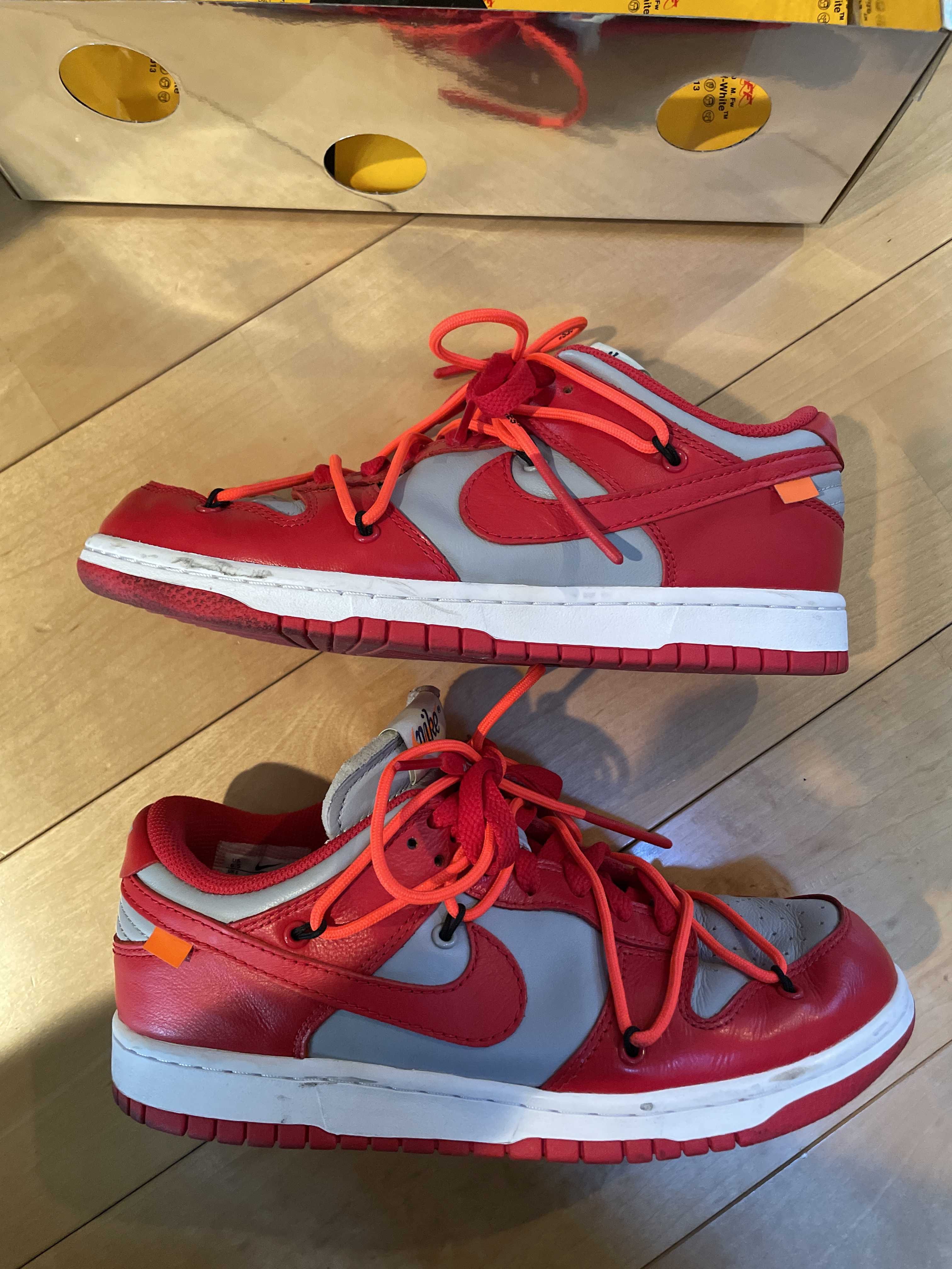 Off-White × Nike Dunk Low "University Red/Wolf Grey"