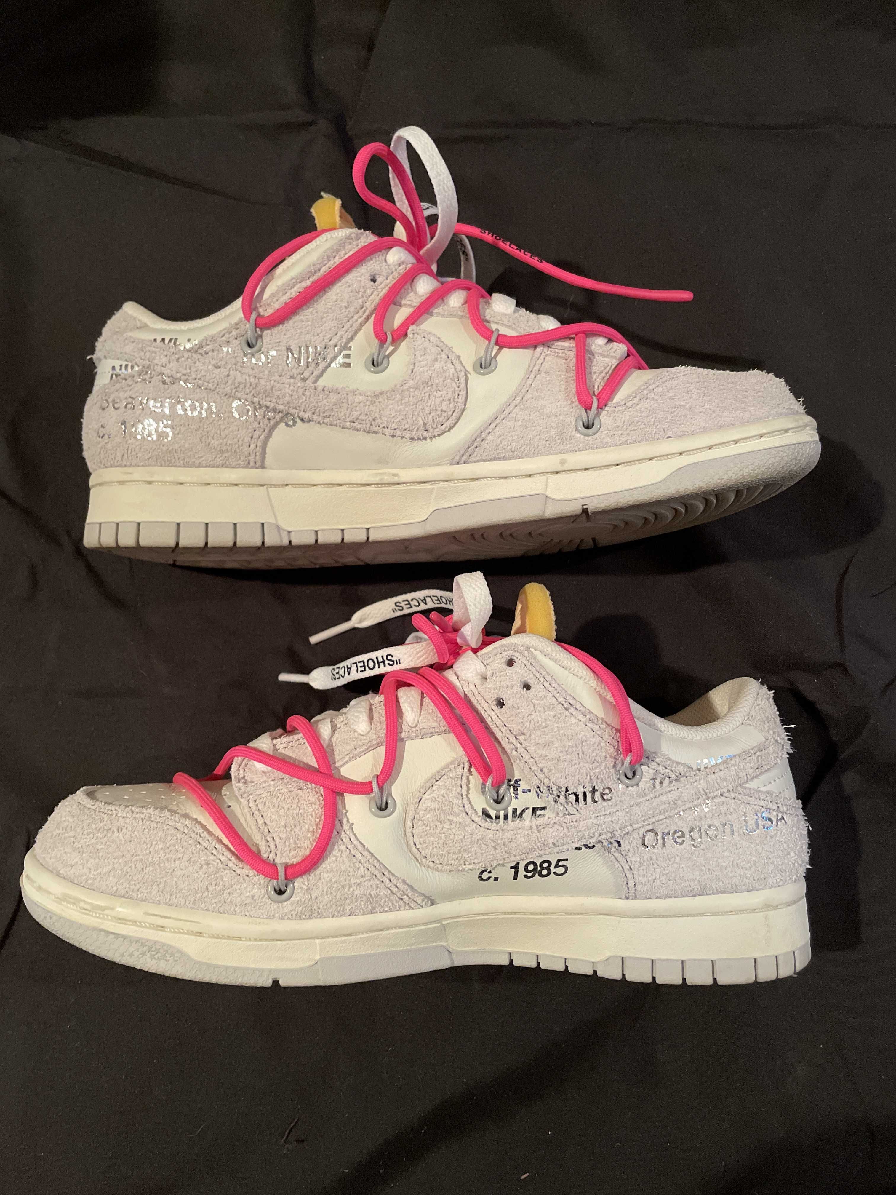 Off-White × Nike Dunk Low "Sail/Neutral Gray/Hyper Pink"