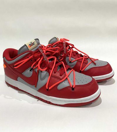 Off-White × Nike Dunk Low "University Red/Wolf Grey"
