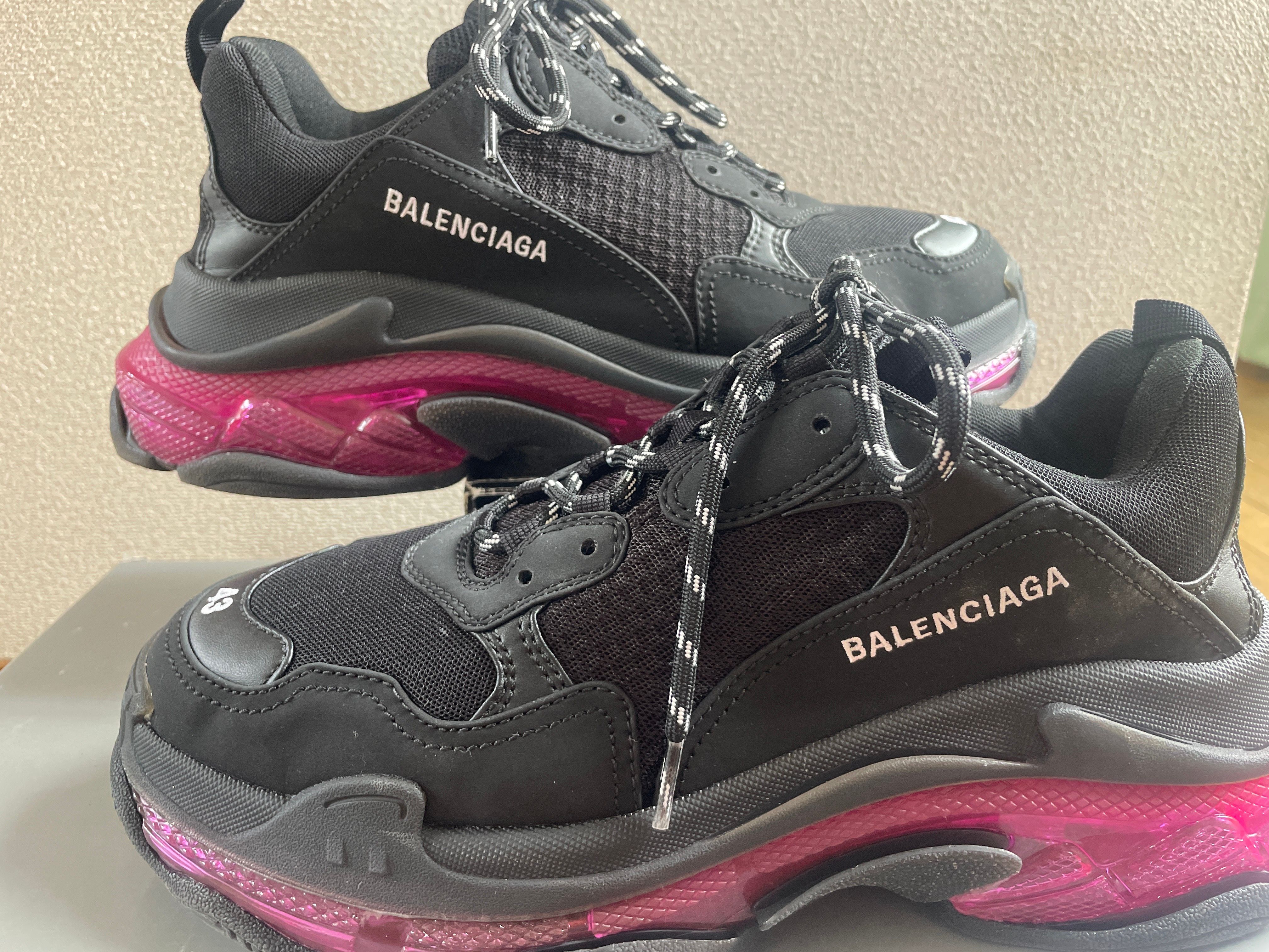 BALENCIAGA Women's Triple S "Black/Neon Pink"