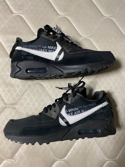 Off-White × Nike Air Max 90 "Black/Black-Cone-White"
