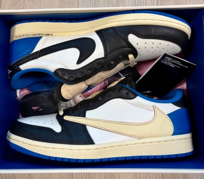 Travis Scott × fragment design × Nike Air Jordan 1 Low OG SP "Military Blue"